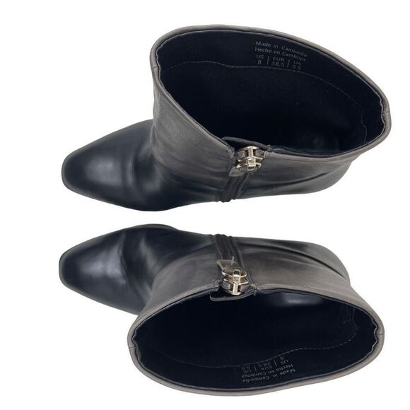 Aldo Womens Colorblock Leather Block Heel Catheryn Ankle Boots Black & Gray Sz 8 - Picture 3 of 9